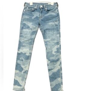 Rag & Bone Cate Blue Camo Skinny Jeans 24